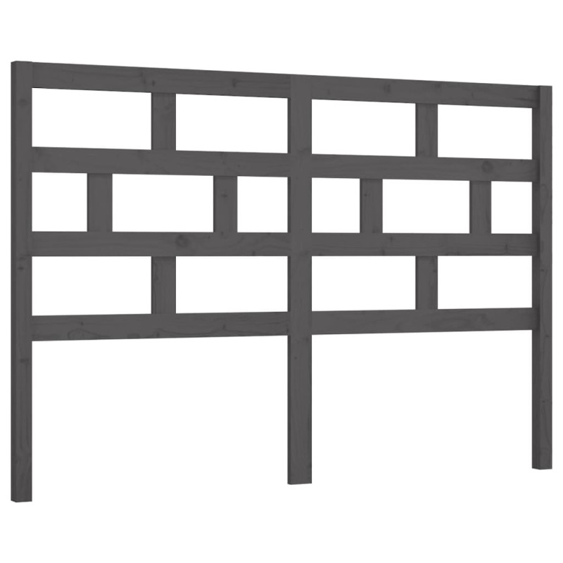 Wezgłowie łóżka, szare, 166x4x100 cm, lite drewno sosnowe