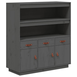 Szafka, szara, 100x40x108,5 cm, lite drewno sosnowe