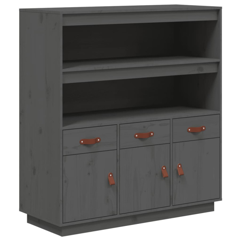 Szafka, szara, 100x40x108,5 cm, lite drewno sosnowe