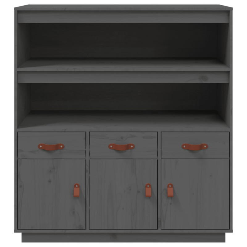 Szafka, szara, 100x40x108,5 cm, lite drewno sosnowe