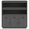Szafka, szara, 100x40x108,5 cm, lite drewno sosnowe