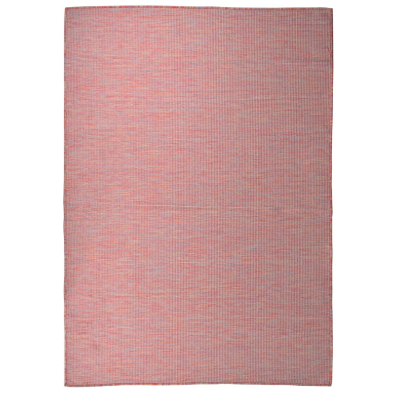 Dywan zewnętrzny o płaskim splocie, 140x200 cm, czerwony