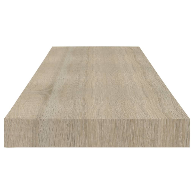 Półki ścienne, 2 szt., kolor dębowy, 80 x 23,5 x 3,8 cm, MDF