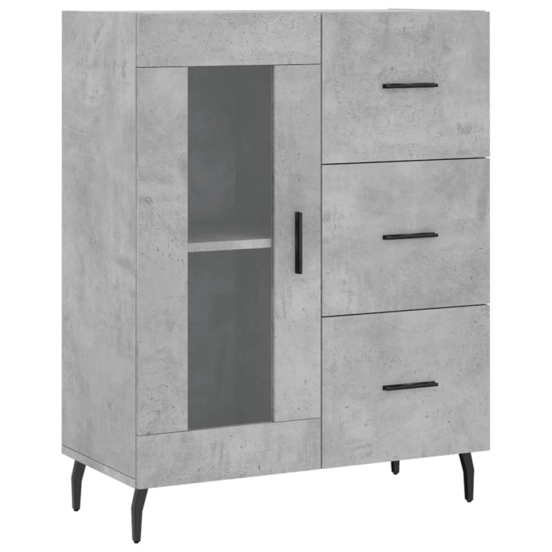 Szafka, szarość betonu, 69,5x34x90 cm, materiał drewnopochodny