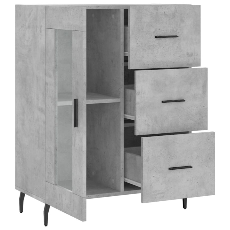 Szafka, szarość betonu, 69,5x34x90 cm, materiał drewnopochodny
