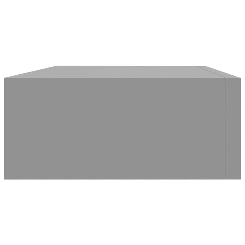 Półki ścienne z szufladą, 2 szt., szare, 40 x 23,5 x 10 cm, MDF