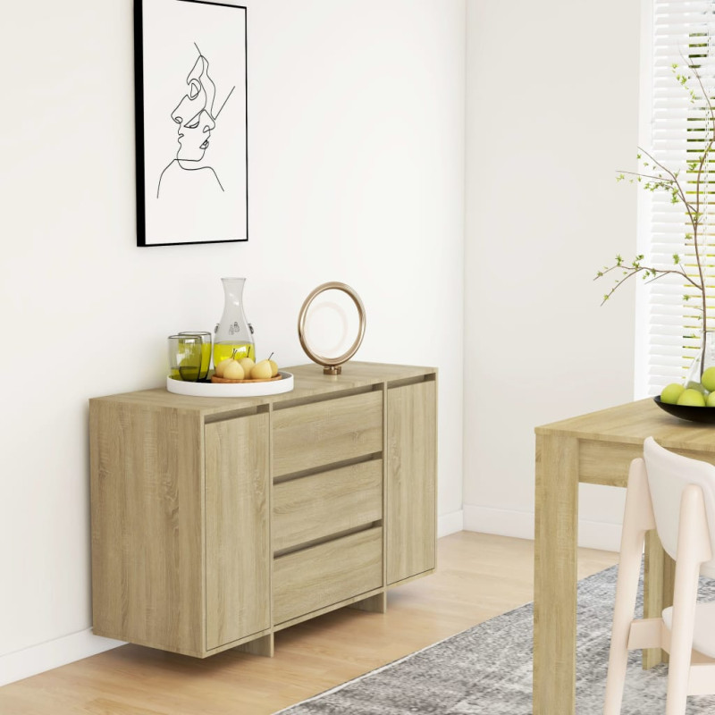 Komoda z 3 szufladami, dąb sonoma, 120x41x75 cm