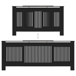 Osłona na kaloryfer, MDF, czarna, 205 cm