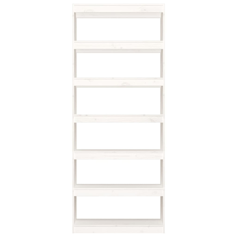 Regał na książki/przegroda, biały, 80x30x199,5 cm, sosnowy
