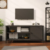 Szafka pod TV, czarna, 100x40x45 cm, materiał drewnopochodny