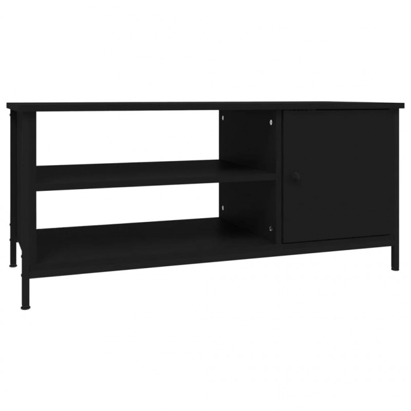 Szafka pod TV, czarna, 100x40x45 cm, materiał drewnopochodny