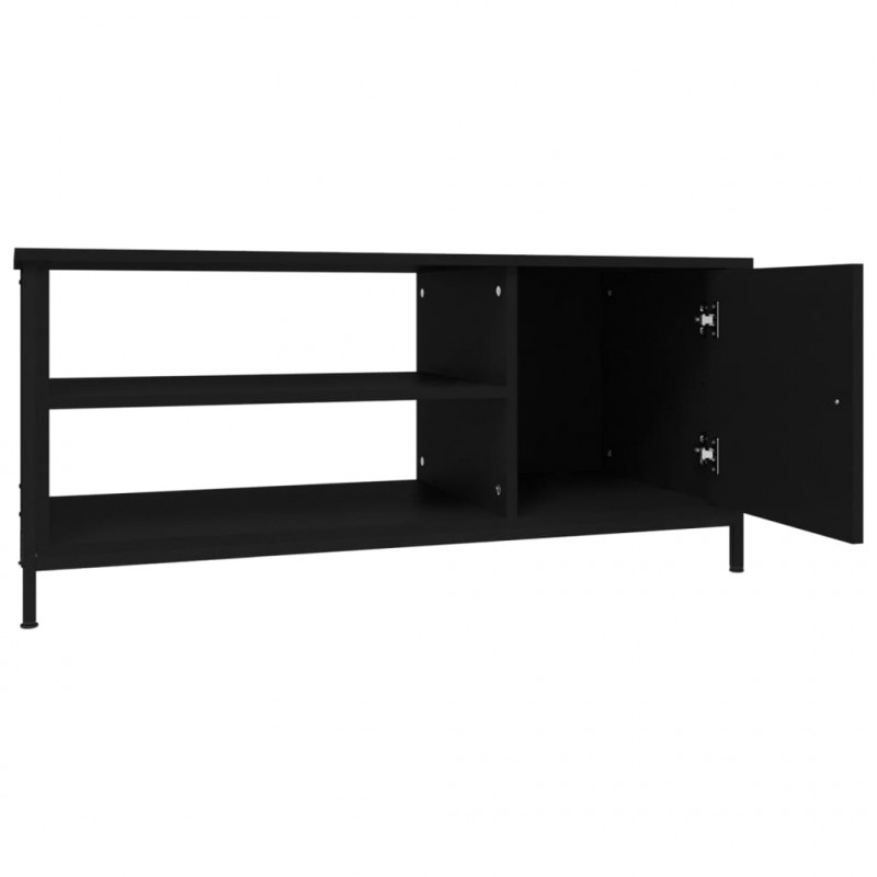 Szafka pod TV, czarna, 100x40x45 cm, materiał drewnopochodny