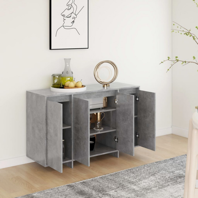 Szafka, szarość betonu, 120x41x75 cm, materiał drewnopochodny