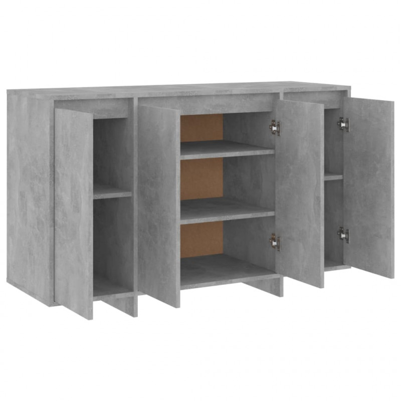 Szafka, szarość betonu, 120x41x75 cm, materiał drewnopochodny