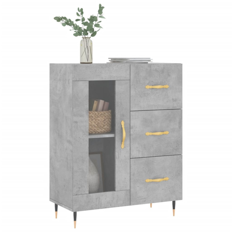 Szafka, szarość betonu, 69,5x34x90 cm, materiał drewnopochodny