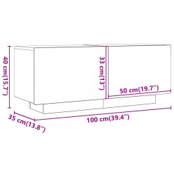 Szafka pod TV z oświetleniem LED, dąb artisan, 100x35x40 cm