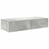 Półka ścienna z szufladami, szarość betonu 80x33x17 cm