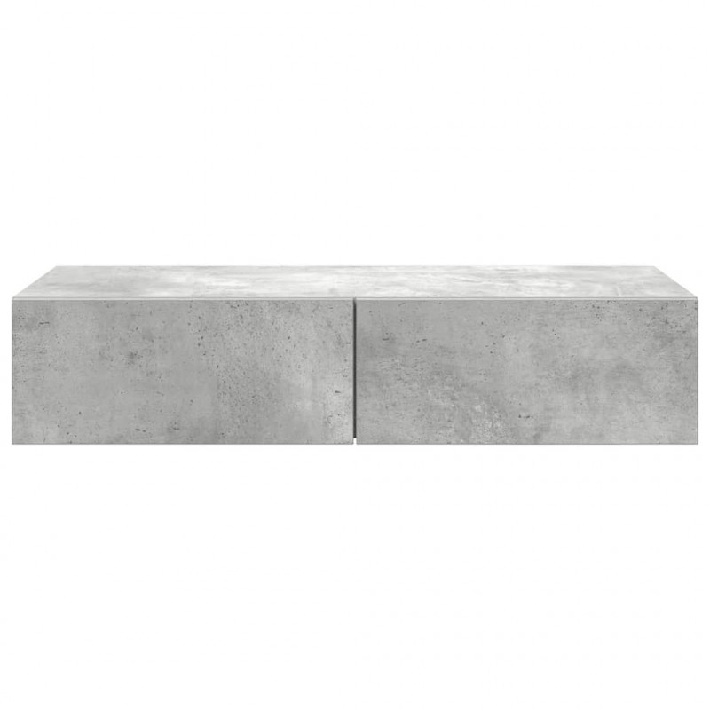 Półka ścienna z szufladami, szarość betonu 80x33x17 cm
