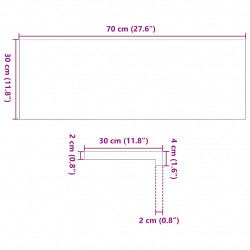 Stopnie schodowe, 16 szt., surowe 70x30x2 cm lite drewno dębowe