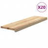 Stopnie schodowe, 20 szt., surowe 90x30x2 cm lite drewno dębowe