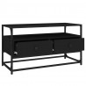 Szafka pod TV, czarna, 80x35x45 cm, materiał drewnopochodny