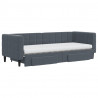 Sofa rozsuwana z szufladami, ciemnoszara, 80x200 cm, aksamit