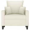 Fotel, kremowy, 60 cm, obity aksamitem