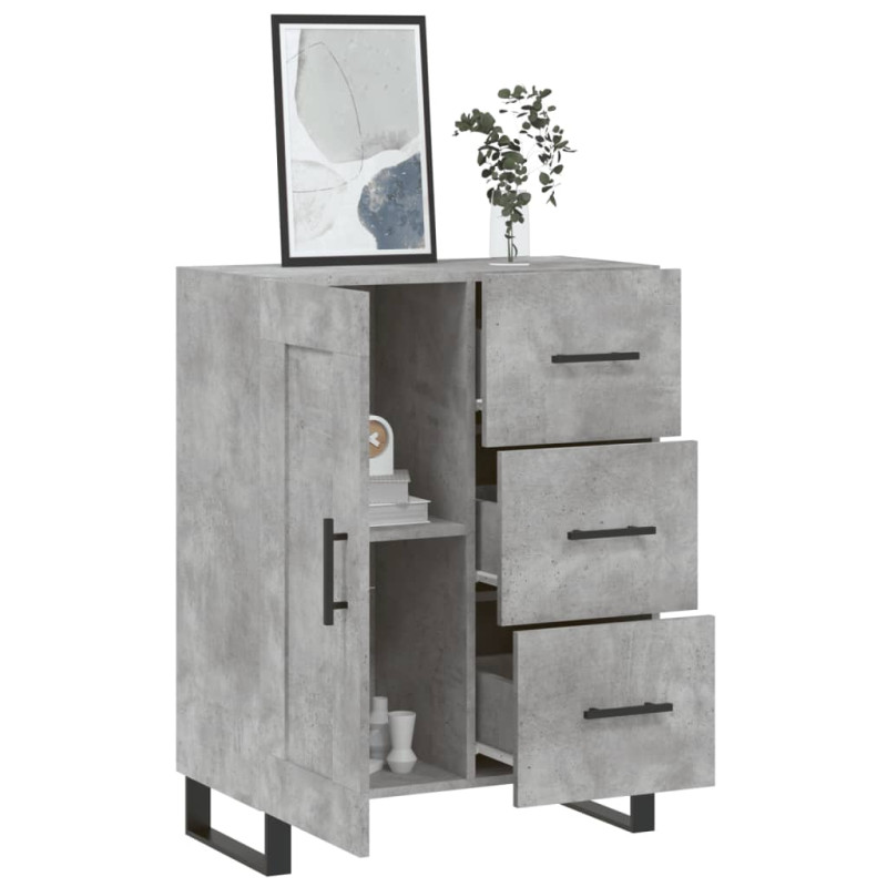 Szafka, szarość betonu, 69,5x34x90 cm, materiał drewnopochodny