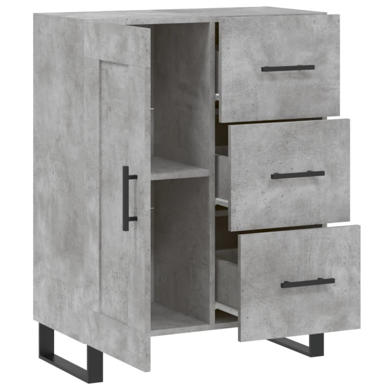 Szafka, szarość betonu, 69,5x34x90 cm, materiał drewnopochodny