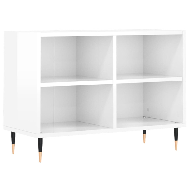 Szafka pod TV, biała, wysoki połysk, 69,5x30x50 cm