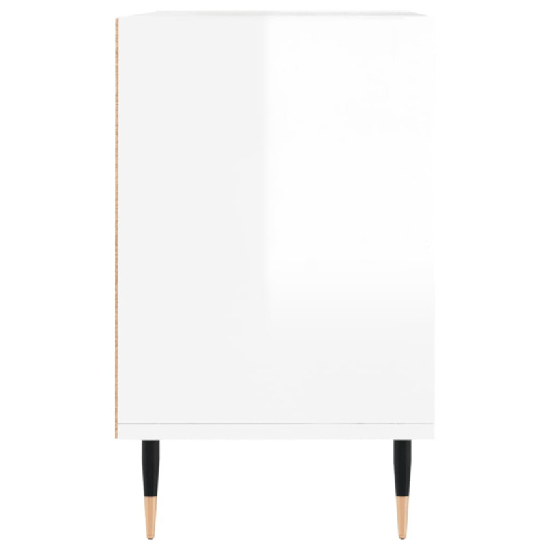 Szafka pod TV, biała, wysoki połysk, 69,5x30x50 cm