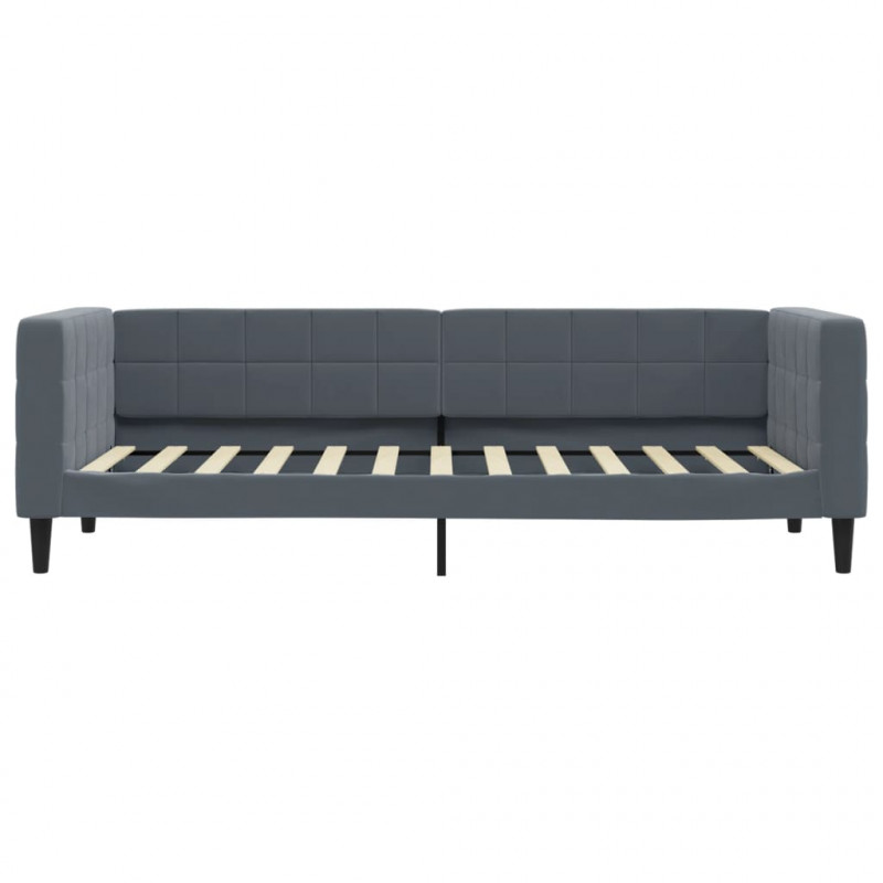 Sofa z funkcją spania, ciemnoszara, 80x200 cm, aksamitna
