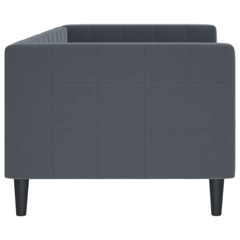 Sofa z funkcją spania, ciemnoszara, 80x200 cm, aksamitna