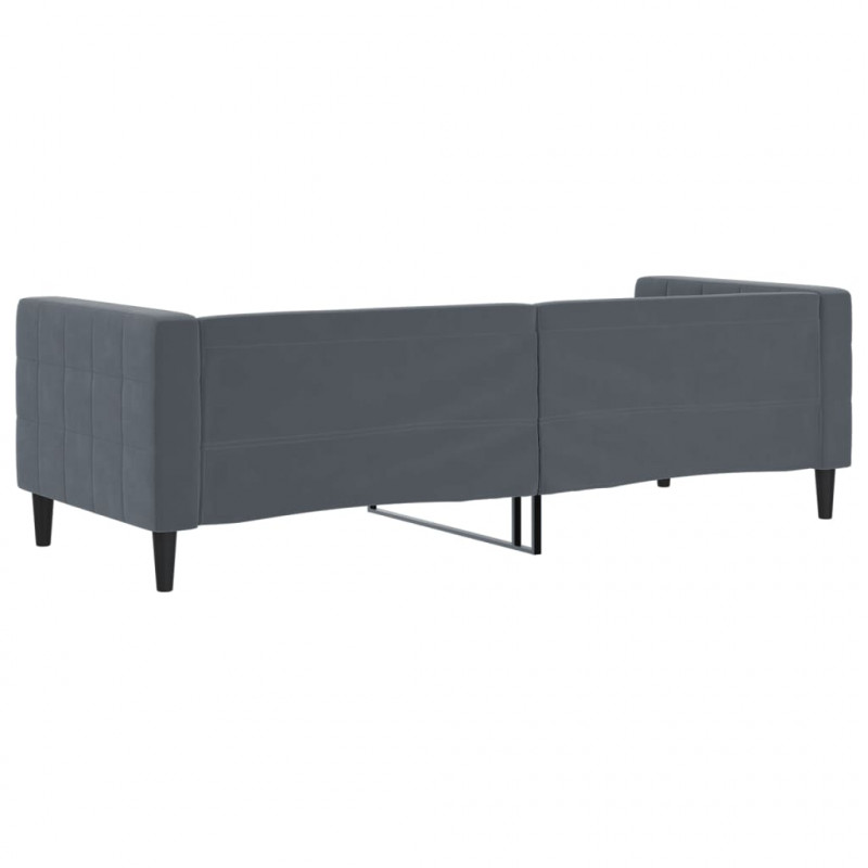 Sofa z funkcją spania, ciemnoszara, 80x200 cm, aksamitna