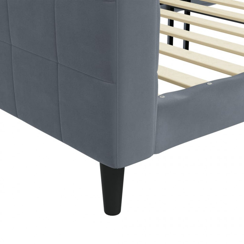 Sofa z funkcją spania, ciemnoszara, 80x200 cm, aksamitna