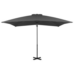 Parasol wiszący z aluminiowym słupkiem, 250x250 cm, antracytowy