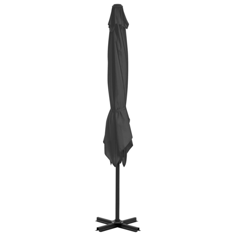 Parasol wiszący z aluminiowym słupkiem, 250x250 cm, antracytowy
