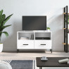 Szafka pod TV, biała, wysoki połysk, 80x36x50 cm