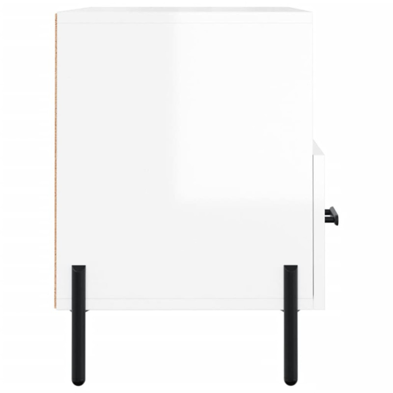 Szafka pod TV, biała, wysoki połysk, 80x36x50 cm