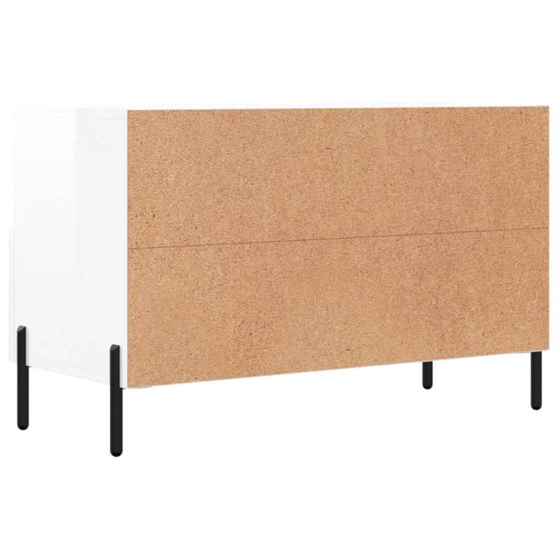 Szafka pod TV, biała, wysoki połysk, 80x36x50 cm