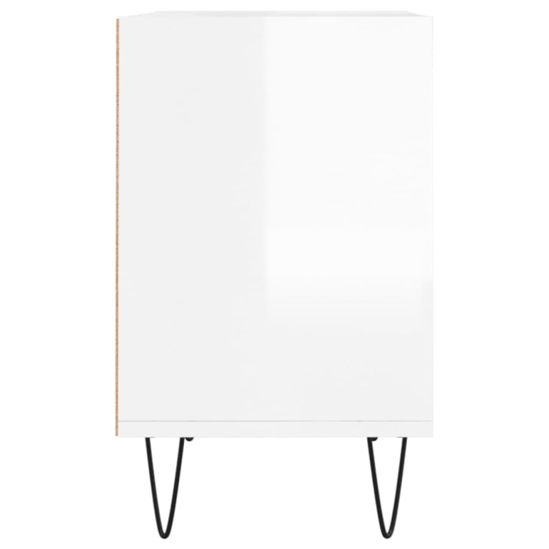 Szafka pod TV, biała, wysoki połysk, 69,5x30x50 cm