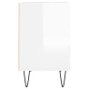 Szafka pod TV, biała, wysoki połysk, 69,5x30x50 cm