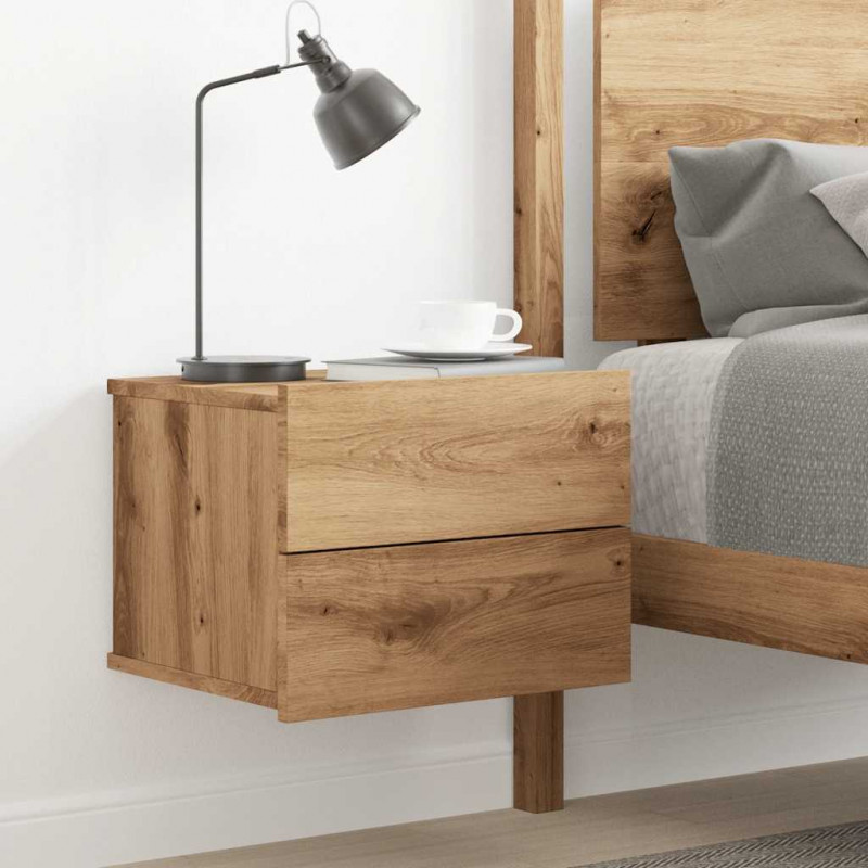 Wisząca szafka nocna, dąb artisan, 40x32x30 cm