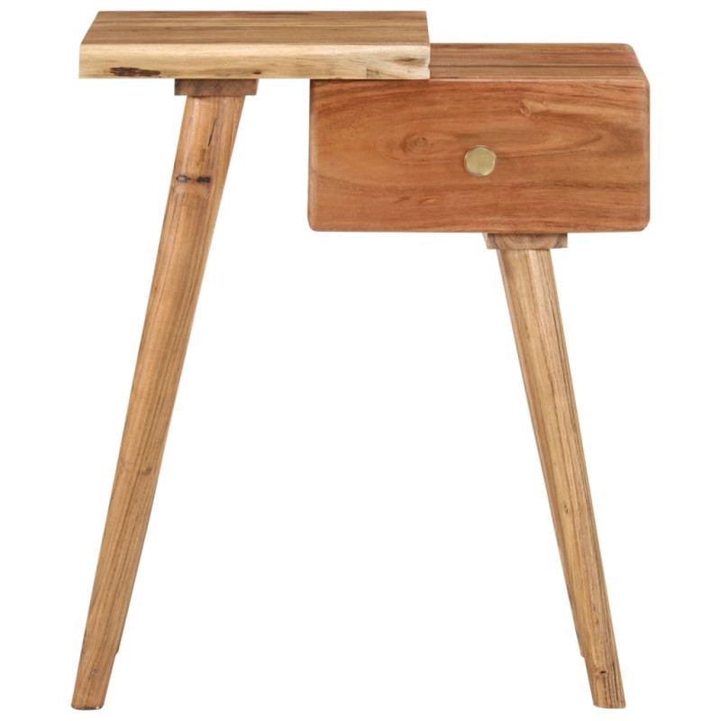 Stolik nocny z litego drewna akacjowego, 45 x 32 x 55 cm
