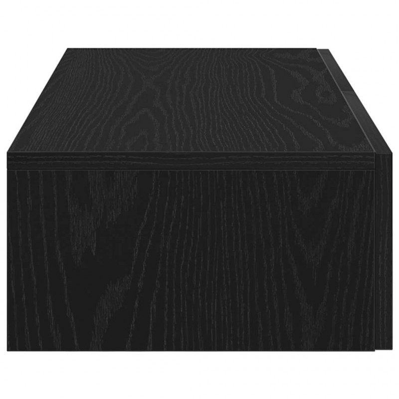 Półka ścienna z szufladami, czarna, 80x33x17 cm
