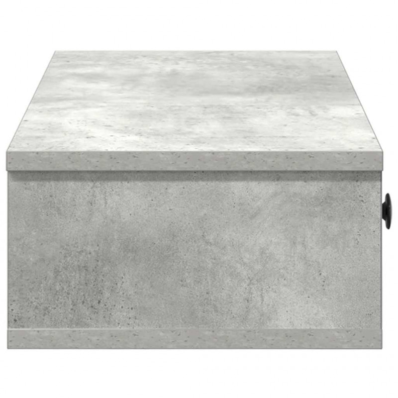 Półka ścienna z szufladami, szarość betonu, 60x25x15 cm