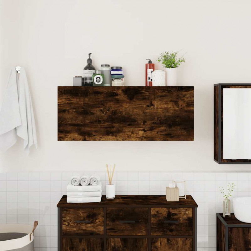 Wisząca szafka łazienkowa, przydymiony dąb, 100x25x40 cm