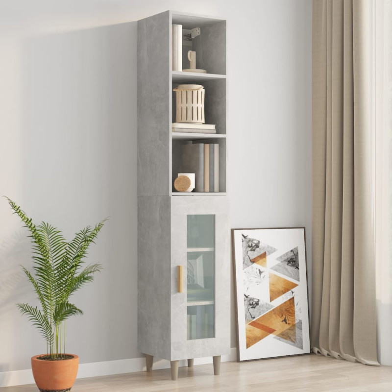 Szafka ścienna, szarość betonu, 34,5x32,5x90 cm