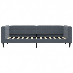 Sofa rozsuwana z szufladami, ciemnoszara, 80x200 cm, aksamit