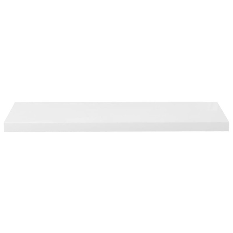 Półki ścienne, 4 szt, wysoki połysk, białe, 90x23,5x3,8 cm, MDF